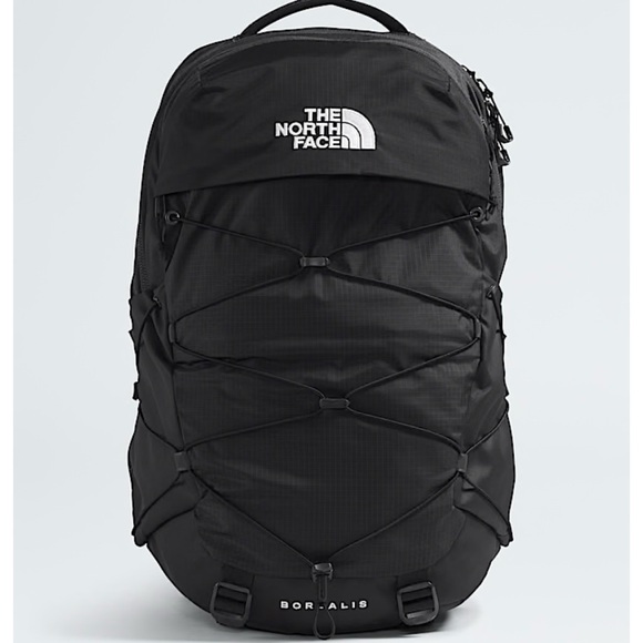 THE NORTH FACE Black BOREALIS Backpack Computer Bag Hiking Carry-on Laptop Work - Picture 2 of 12